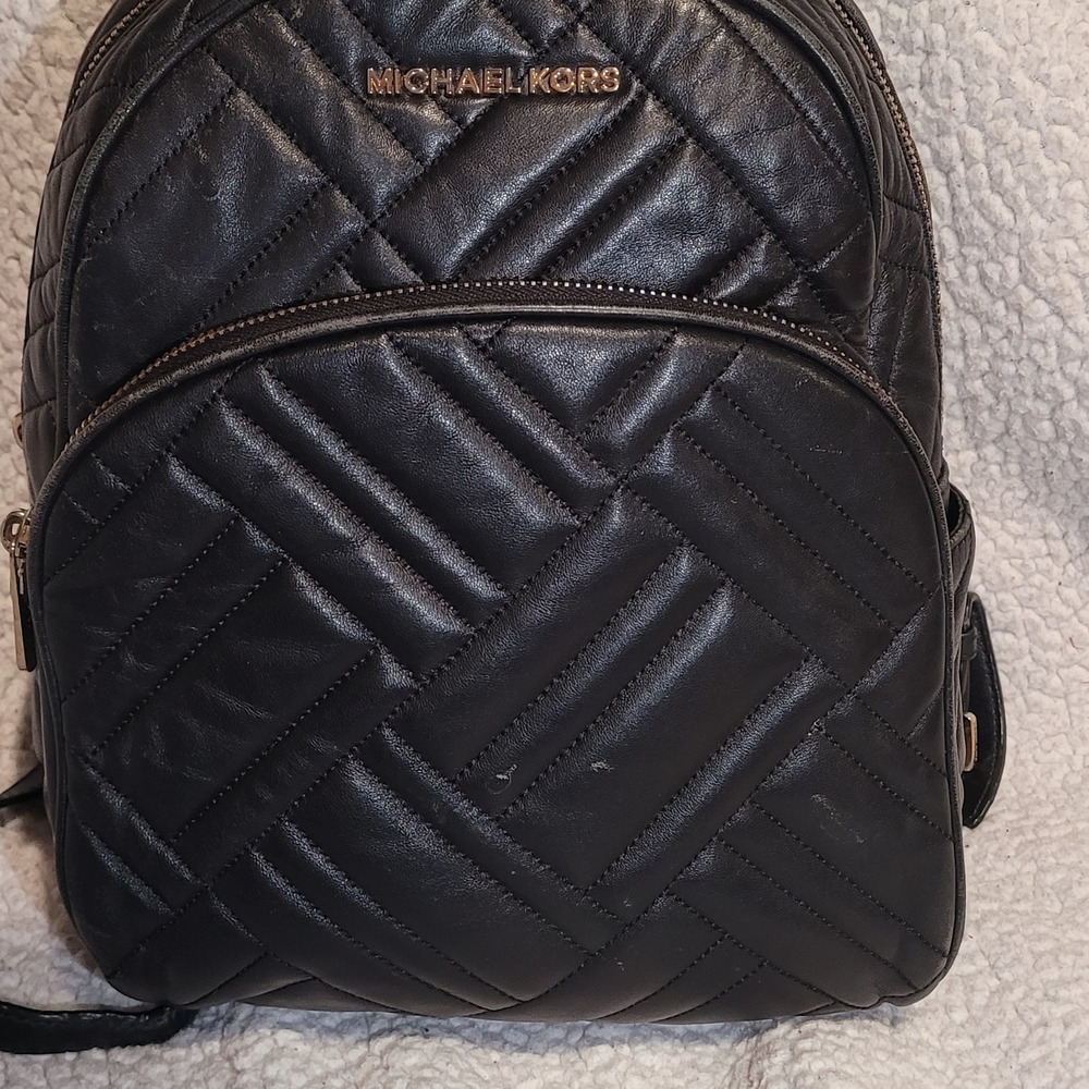 Michael Kors Black Quilted Backpack
